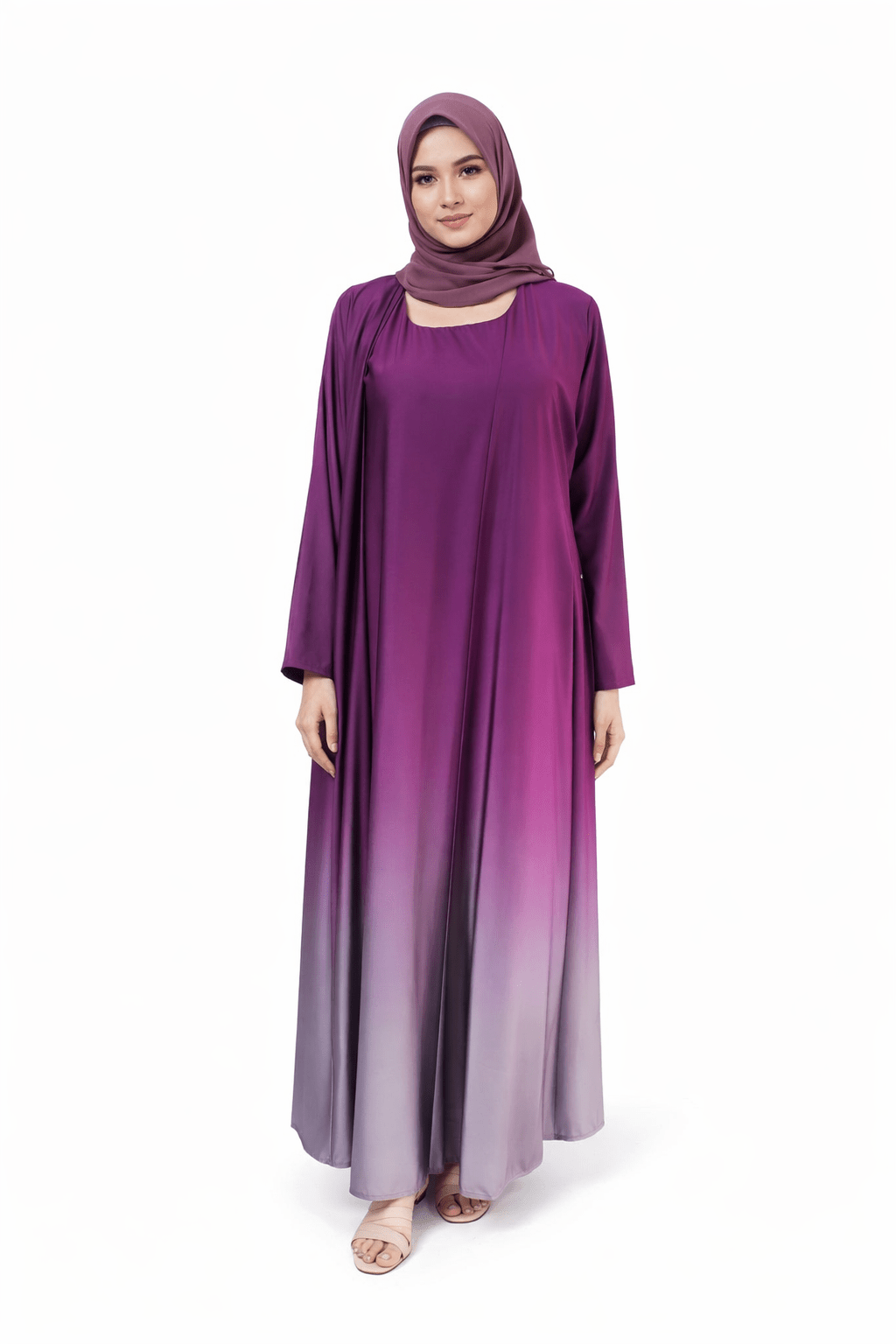 Luxury Two-Tone TIKTOK Gradient Abaya for Women - Image 3