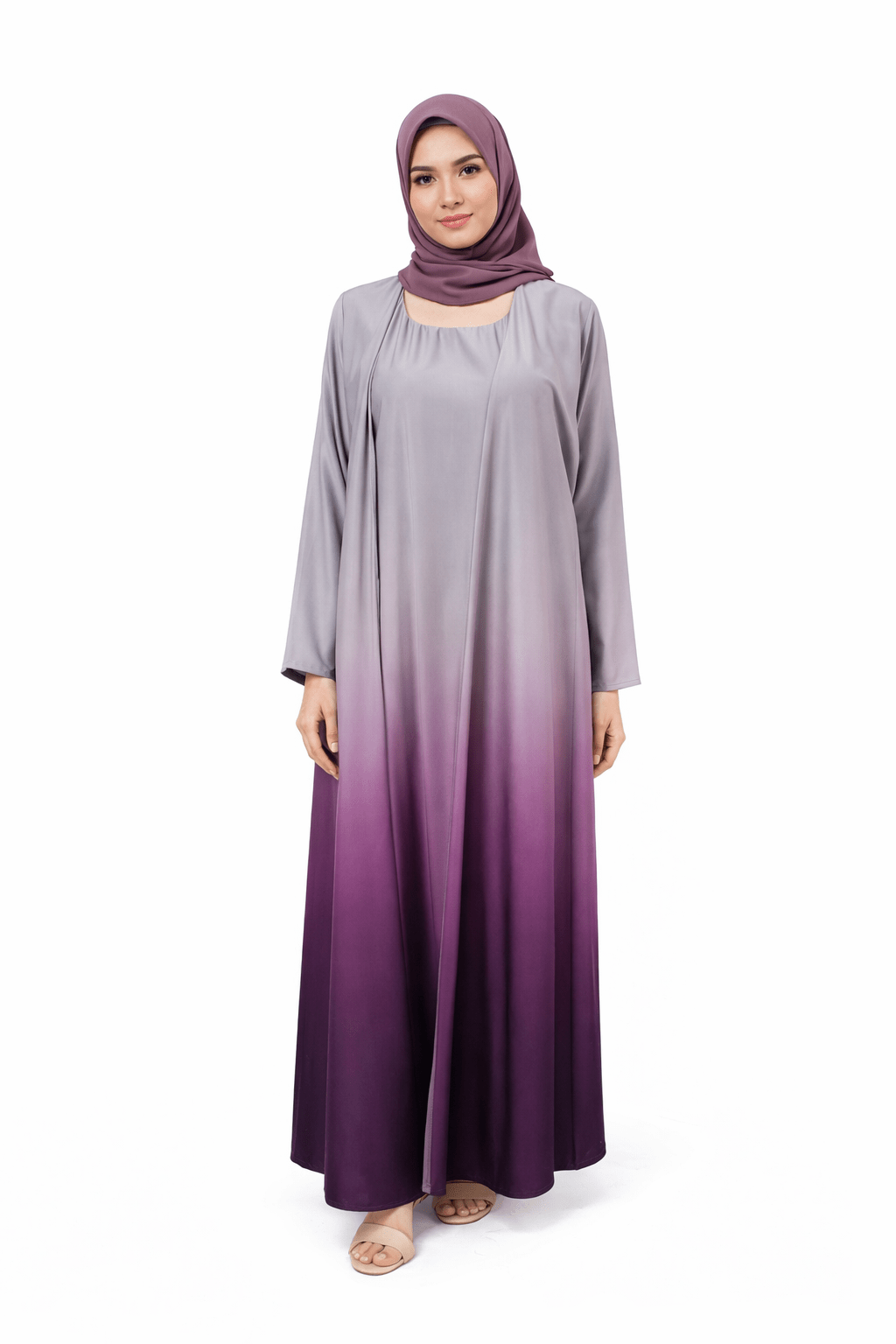 Luxury Two-Tone TIKTOK Gradient Abaya for Women - Image 2