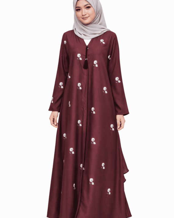 Elegant Floral Printed Abaya for Women