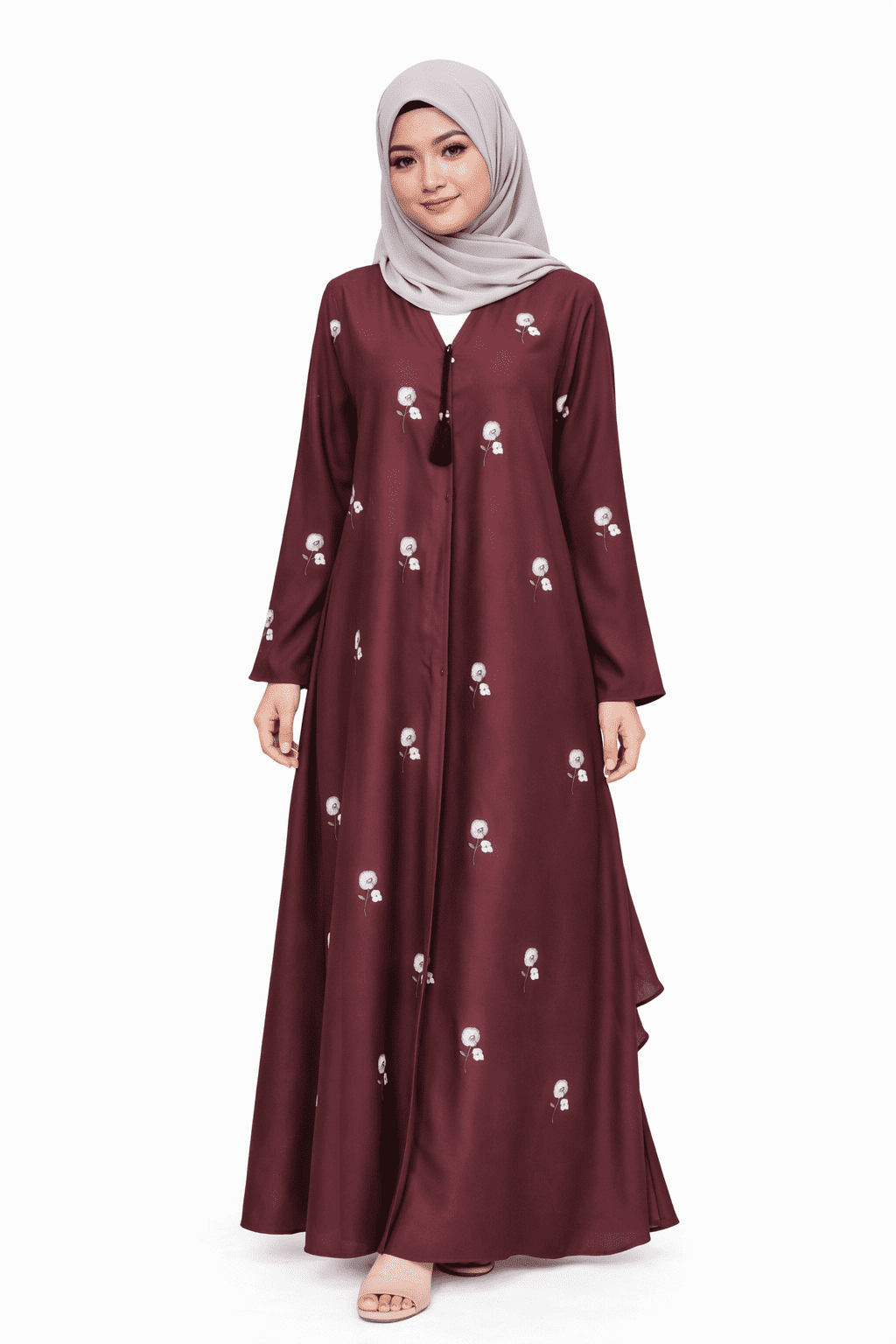 Elegant Floral Printed Abaya for Women