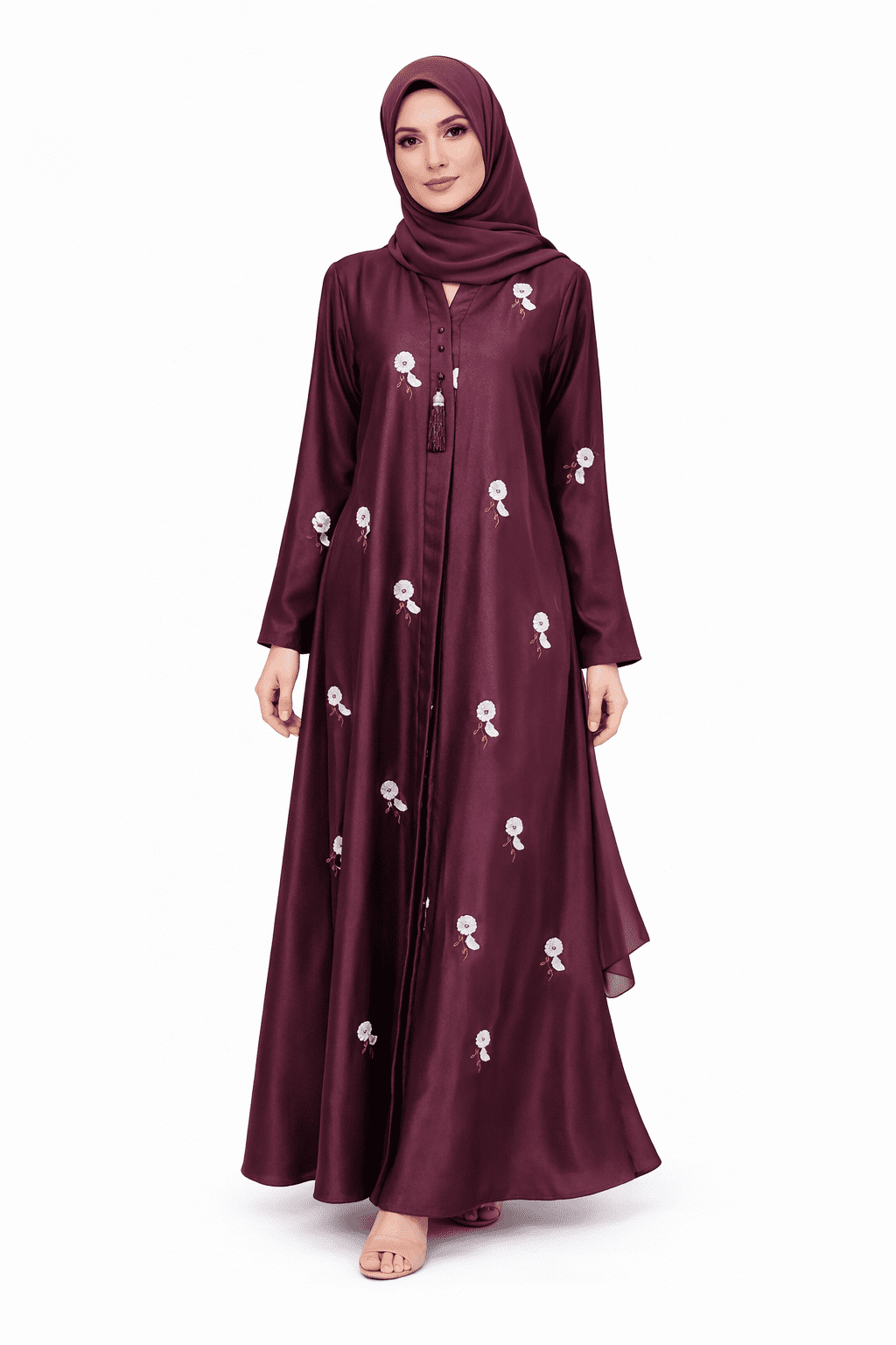 Elegant Floral Printed Abaya for Women - Image 4
